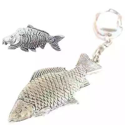 Mirror Carp Pin Badge And Carp Key Ring Boxed Gift Set Handcrafted In Pewter  • £14.99