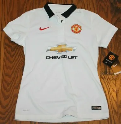 Women's Manchester United Black White Chevy Polo Football Jersey Size M MSRP $90 • $39