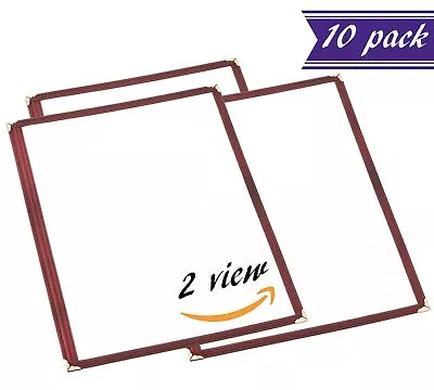 (10 Pack) Single Menu Covers Dark Red / Maroon 8.5 X 11-inches Insert 2 View • $30.88