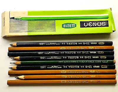 VTG Unique VENUS ELZETT Wood Pencil Box IGY- Mercur 2B Venus HB Pencil Hungary • $8.99