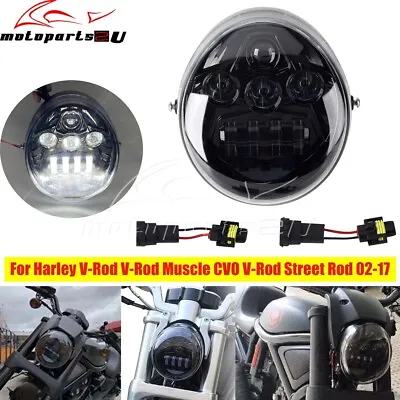 Black LED Headlight For 2002-2017 Motor V-Rod V-Rod Muscle CVO V-Rod Street Rod • $78.54