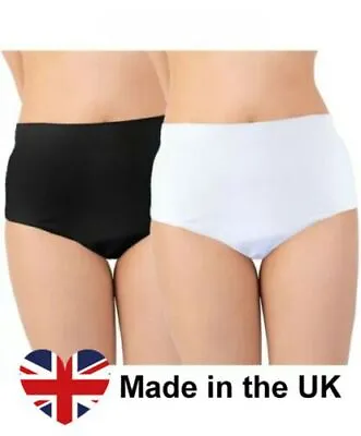 £7.99 • Buy Ladies Washable Cotton Incontinence Brief, Black Or White, Small To XXXL