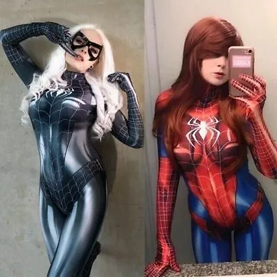 £12.34 • Buy Sexy Spiderman Costume Women Cosplay Jumpsuit Superhero Girl Outfit Fancy 2023 L
