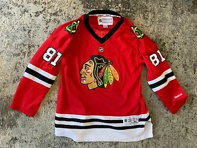 Marian Hossa Chicago Blackhawks #81 Reebok Jersey Sweater Nhl Youth Size L/xl  • $19.99