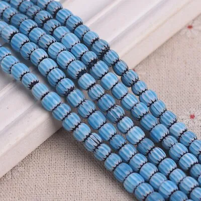 1 Strand 40cm 65pcs Cylinder 6mm~7mm Handmade Colorful Millefiori Glass Beads • £4.44