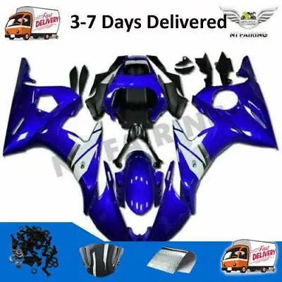 $499.99 • Buy WO Blue White Injection Plastic Set Fairing Fit For Yamaha 2003-2005 YZF R6 W019