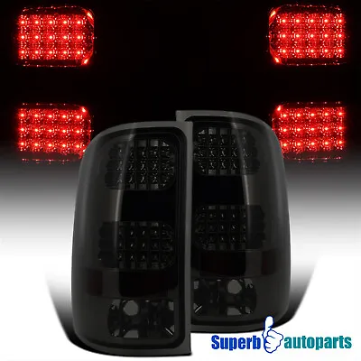 Fits 2007-2014 GMC Sierra 1500 2500 3500 LED Tail Lamps Brake Lights Smoke • $106.18