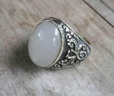 Solid 925 Sterling Silver Natural Blue Fire Moonstone Gemstone Men's Ring Size • $41.39