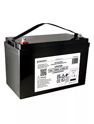 £545.33 • Buy Ultramax Li126-12, 12v 126a Lithium Phosphate Deep Cycle Application Battery
