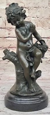 Moreau's Collectible Bronze Statue Child Sitting On Tree Branch Fine Sale • $309