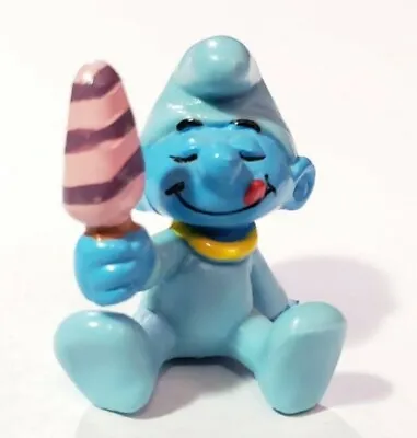 2.0206 Baby Smurf With Ice Cream Rare Vintage Figurine Peyo Schleich  • $13.99