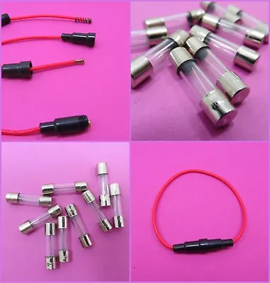 £2.25 • Buy AGC 6A 250V Fuse Holder Wire + 5mm X 20mm 250V Quick Fast Blow Glass Fuses