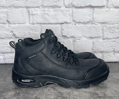 Reebok Men's Tiahawk  Waterproof Steel Toe Work Boots Black RB4555 Size Men' 13W • $50.99
