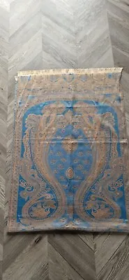 Stunning Blue & Gold Indian Large Pashmina Shawl Scarf • £2.49