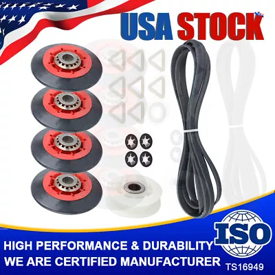 4392067 Dryer Belt Kit W/4Rollers Pulley For Whirlpool Kenmore Maytag KitchenAid • $21.99