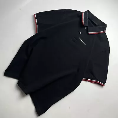 🖤 PRADA Milano Black Tab Polo T-Shirt Large Mens • $110