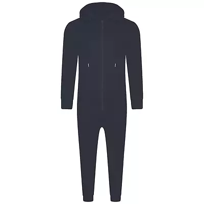 Unisex Mens Women Plain 1Onesie Full Zip All In One Hodded Jumpsuit Size S-XL • $15.15