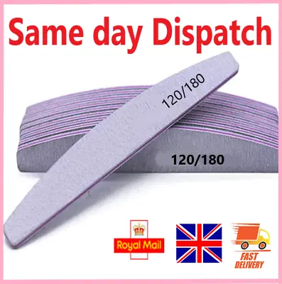 Nail Files 120/180 Grit Both Sides Manicure Repair Nails Gel Nails Quality UK • £2.29