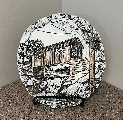 Covered Bridge Plaque Shapes Of Clay Mt St Helen Ash Signed By Artist • $10