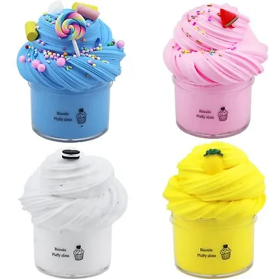 $20.35 • Buy 4pcs DIY Slime Fruit Kit Soft Non-Sticky Cloud Slime Scented Toy Kid Gift 70ml