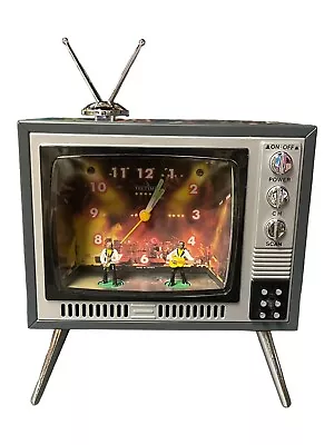 Vintage TV Jazz Alarm Clock - Shaped Like A TV - Figures Revolve With Music • $40