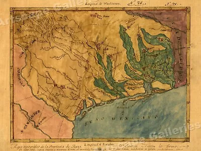 1822 Map Of Texas Territory And Gulf Coast By Stephen F. Austin - 24x32 • $24.95