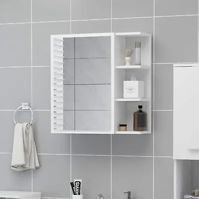 Bathroom Mirror Cabinet White 62.5x20.5x64  Chipboard K5O0 • £81.99