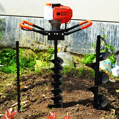 Gas Powered Earth Auger Post Hole Digger Borer Fence Ground Machine 52cc / 71cc • $130.19