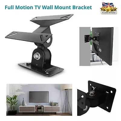 Full Motion TV Wall Mount Bracket Swivel Tilt 14 15 20 24 Inch LED LCD UK Stock • £6.99