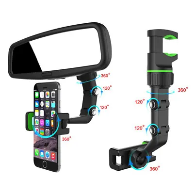 $16.83 • Buy Car Phone Holder 360Degree Rotatable Auto Rearview Mirror Seat Hang Clip Brac-f`
