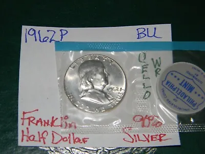 Gem Bu Uncirculated Bu Ms 1962-p Silver Franklin Half Dollar brilliant Luster • $18.99