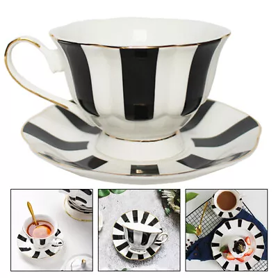  Coffee Cup And Saucer White Cups Porcelain Oatmeal Cappuccino Grace • £20.59