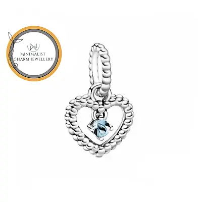Heart March Birthstone Charm For Bracelet Gift For Birthday Heart Charm • $15
