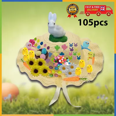 Easter Bonnet Hat Chicks Carrots Bunnies Eggs Flowers Craft Easter Decoration UK • £22.99