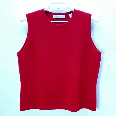 $12.14 • Buy Woman's Valerie Stevens Red Tank Top 100% 2 Ply Cashmere Size L