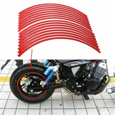 17-19  8mm Motorbike Car Reflective Rim Tape Wheel Sticker Trim Motorcycle 16pcs • $4.69