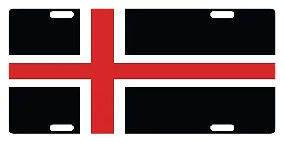 Iceland Flag License Plate Emblem Black White And Red Version • $13.41