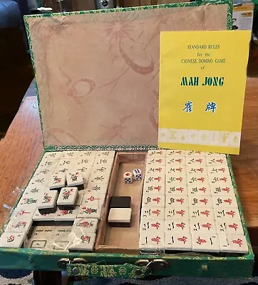 Vintage MAH JONG Bi Color Two Tone 146 Tiles 2 Layers Never Played With • $75