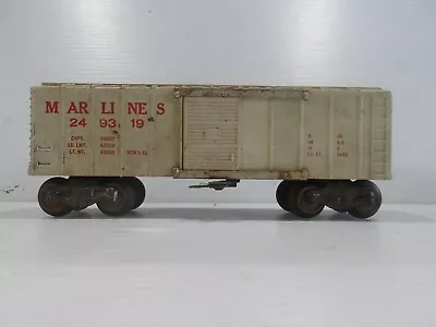 Marx Train Marlines 249319 Cream Operating Boxcar  AS IS  Door Missing (F41) • $14.95