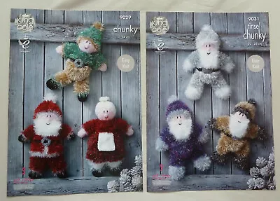 £3.25 • Buy King Cole 9029 & 9031 Knitting Patterns Knit Tinsel Christmas Toys Only £3.25 