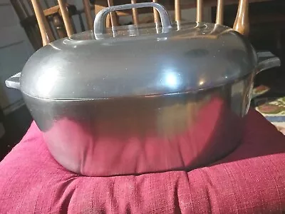 Vtg Magnalite 8 Qt Aluminum Roaster Dutch Oven & Lid & Trivet (12.75 X 10 X 4.5) • $172.99