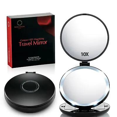10X MAGNIFYING 1X True View  LED LIGHTED Makeup Travel Mirror Compact • $4.99