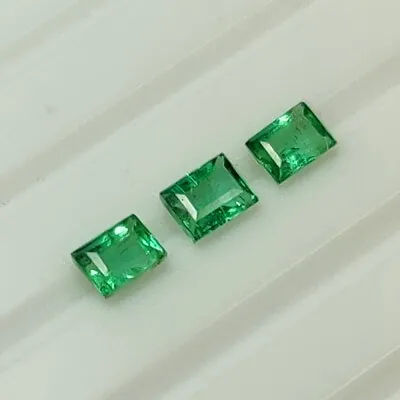 0.45 CT - Natural 3 Zambian Emerald Octagon Set VS Nice Luster Green - 3847 • $14.99