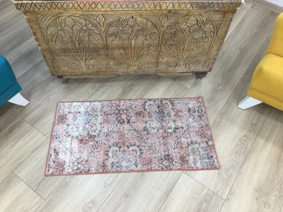 $55 • Buy Wool Door Mat, Cat Sleeping Mat, Vintage Area Rug, Bathroom Rug, Distressed Rug