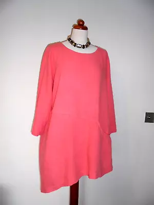 SAHARA - A Gorgeous Quirky Tunic In A Coral Linen Blend - LARGE  - Chest 46  • £17