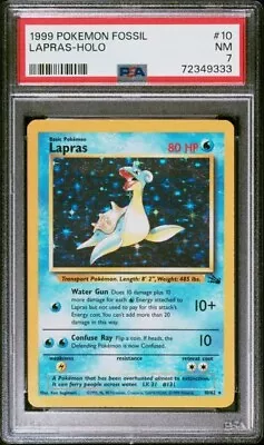 $8.19 • Buy PSA 7 1999 Pokemon TCG Fossil Unlimited #10 Lapras Holo NEAR MINT NO RESERVE