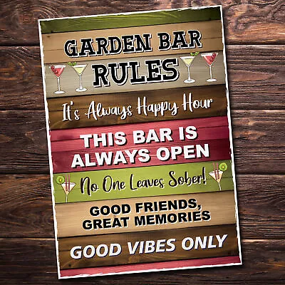 £7.99 • Buy Funny Garden Bar Wall Plaque Bar Accessories For Home Pub Outdoor Garden Bar