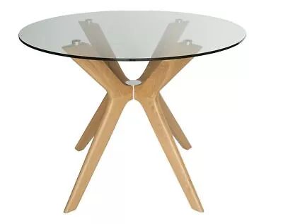 $449 • Buy Doreen Collection | Round Glass Dining Table | 100cm