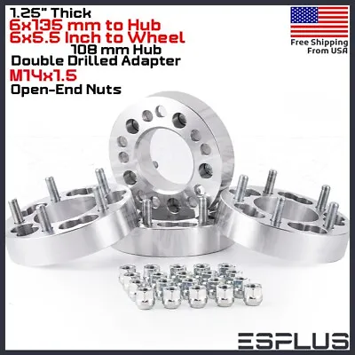 [4] 6x135 To 6x5.5  Wheel Adapter Spacer 1.25  Thick Fit Ford F-150 Expediton • $89.49