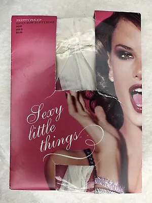 VICTORIA'S SECRET PANTYHOSE SIZE B-IVORY Sexy Little Things Pretty Pin-Up NEW • $18